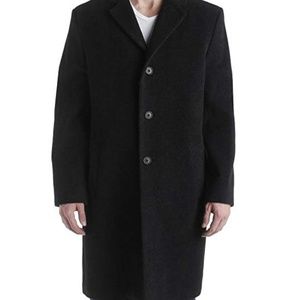 Perry Ellis Black Wool Long Business Coat (42L)